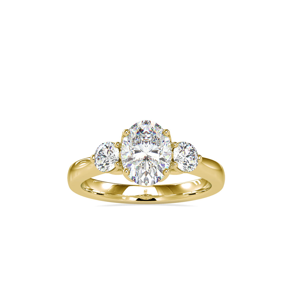 1.25 Ct Oval Three Stone Ring