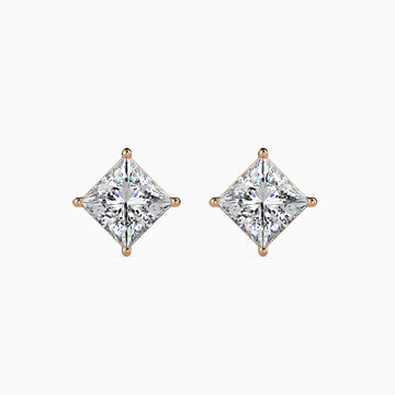 1.5 Ct Classic Princess Earrings