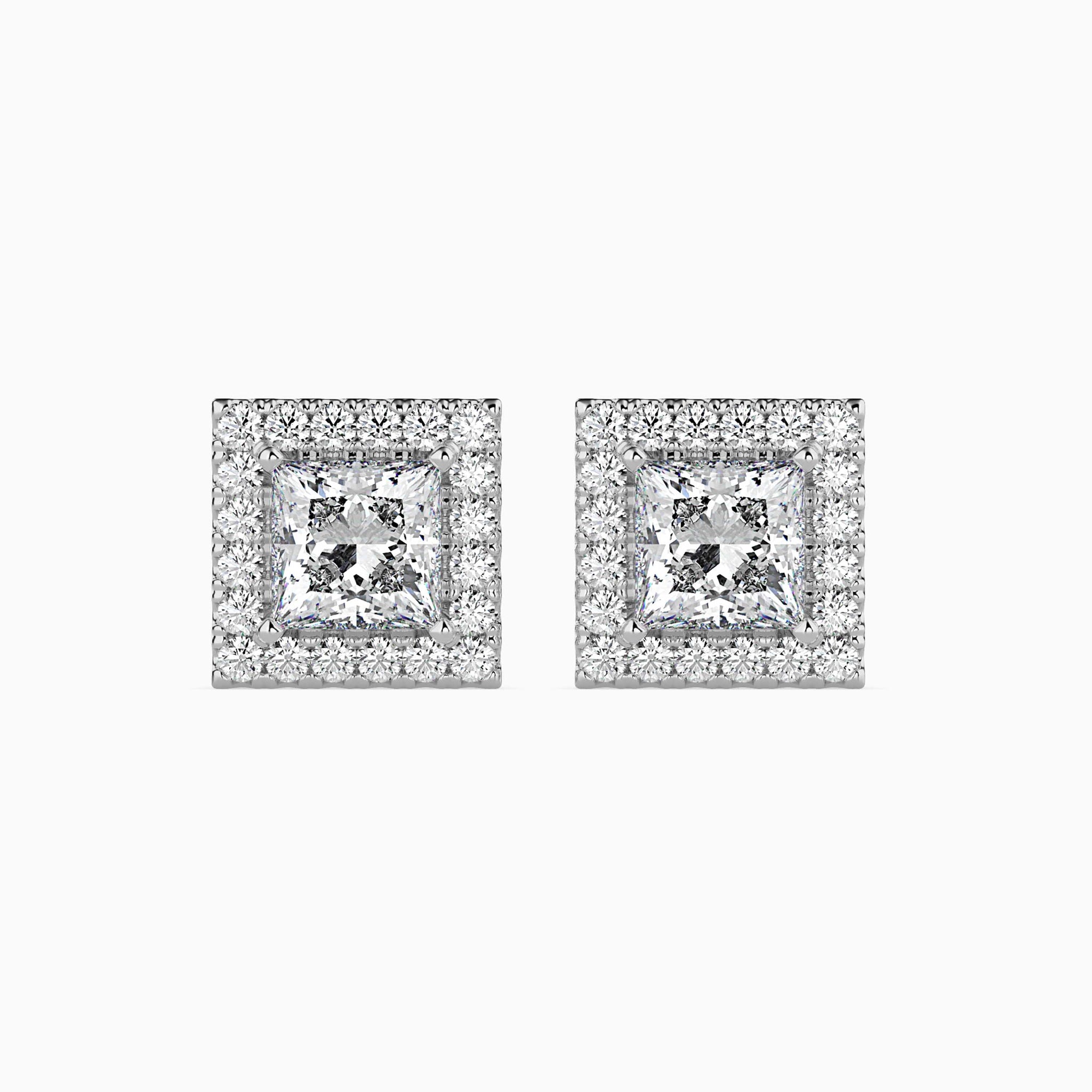 1 Ct Radiant Princess Earrings