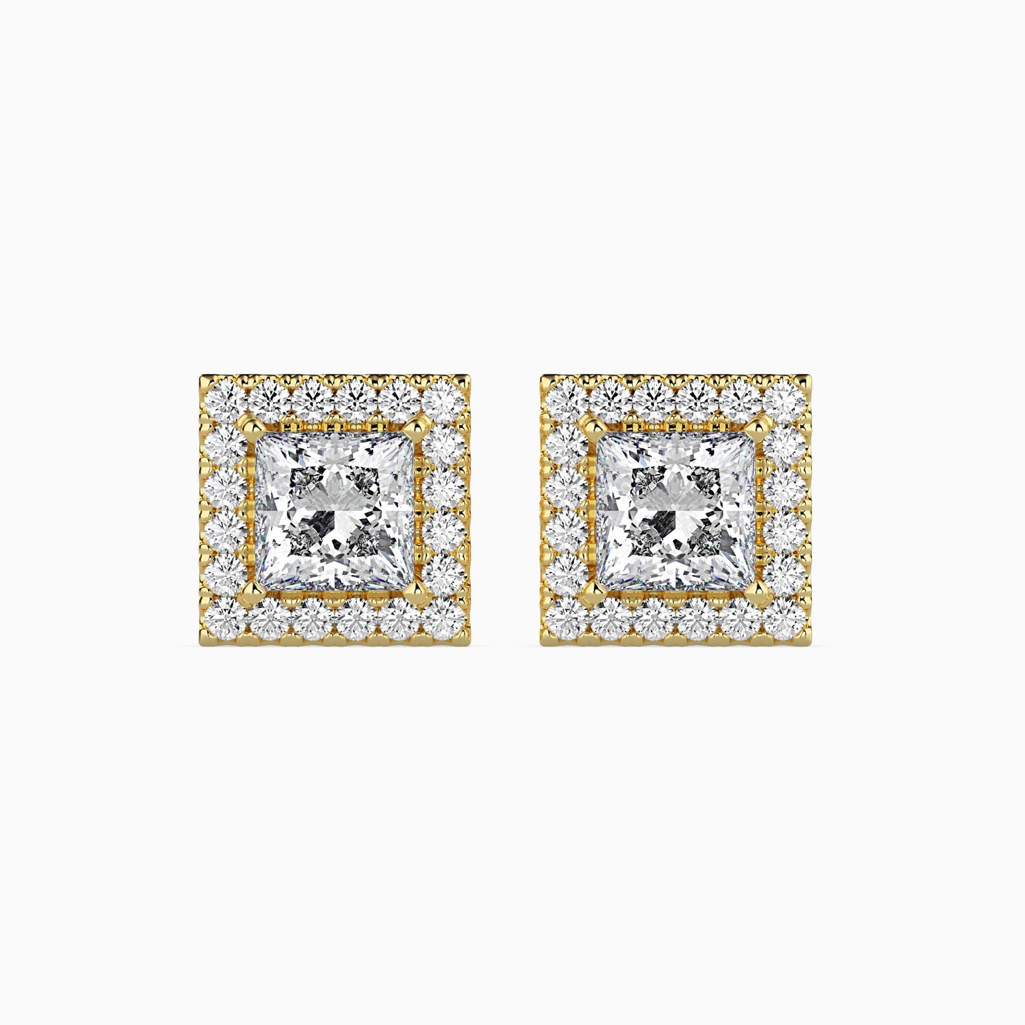 2 Ct Radiant Princess Earrings