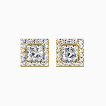 2 Ct Radiant Princess Earrings