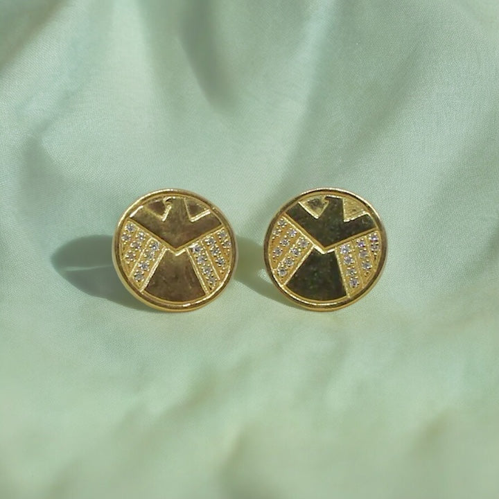 shield gold earring